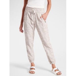 Athleta Cabo Tide Linen Camo Joggers Size 14 Tall